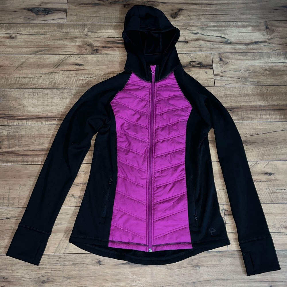 black and purple jacket